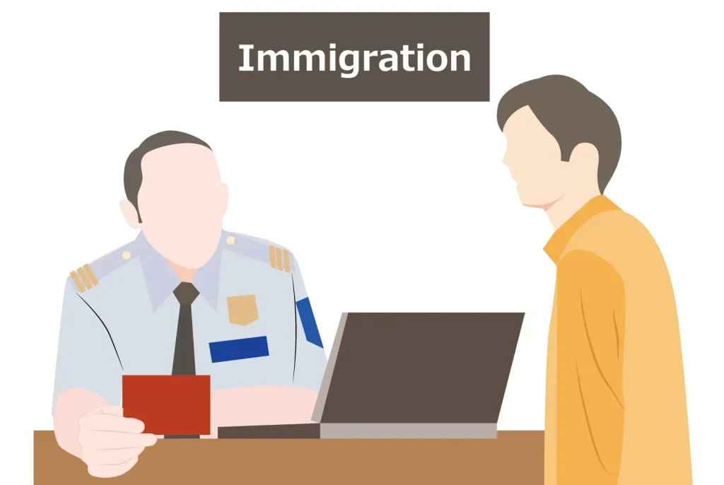 Image illustrating the process of obtaining a Residence Card upon entering Japan.