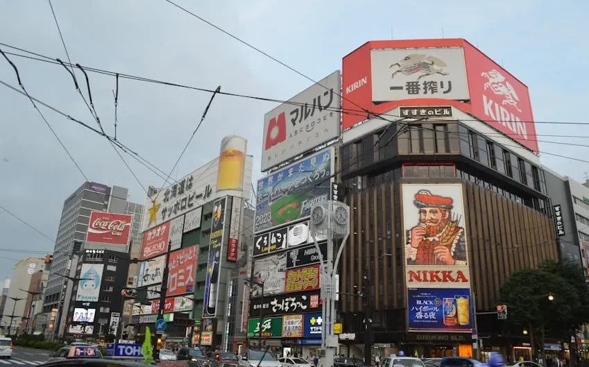 Image of the Sapporo cityscape, highlighting the contrast between urban life and surrounding nature.