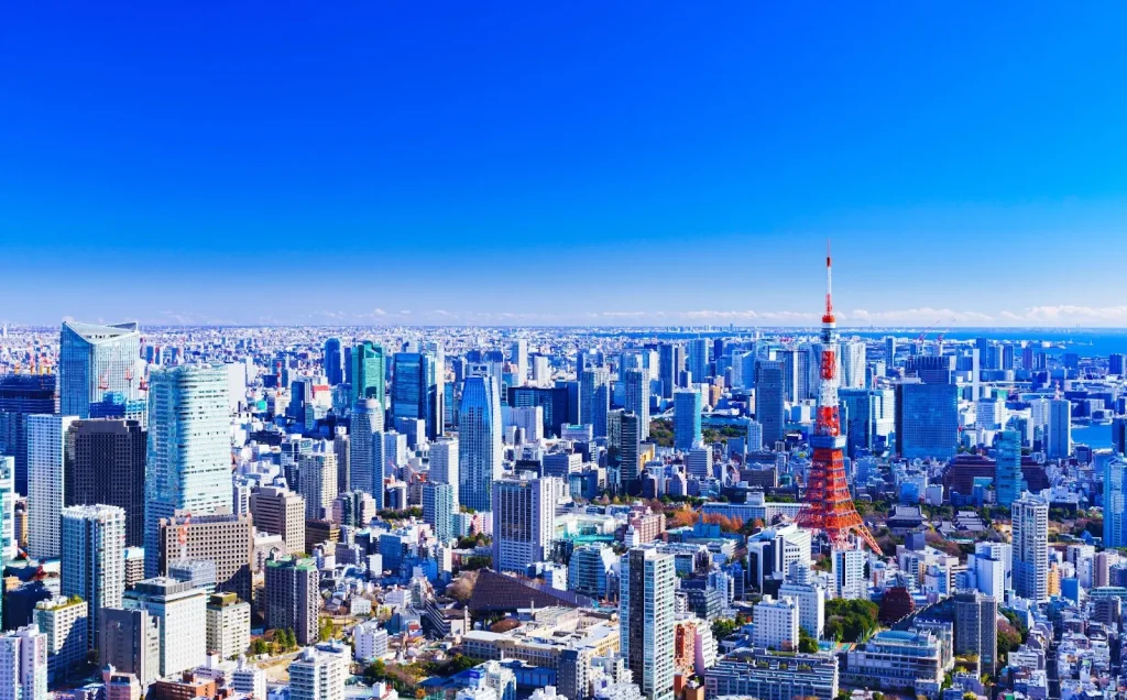 Image showing a chart highlighting Tokyo's average annual salary compared to the national average in Japan.