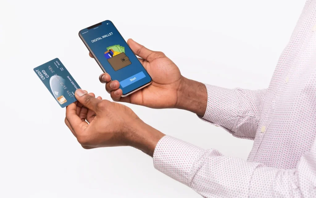 Image of a hand holding a prepaid card, symbolizing convenient cashless payment.