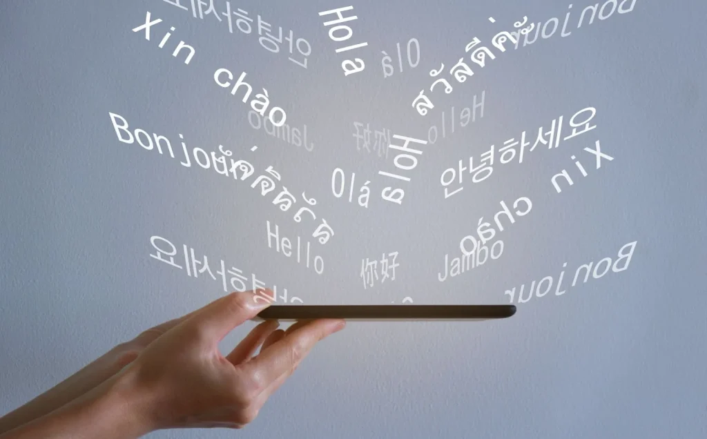 Image showing a smartphone screen with the Shinkansen Free Wi-Fi interface, highlighting its multi-language support.