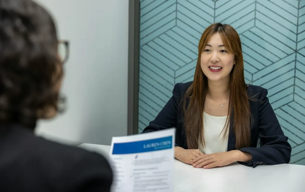Image of a foreign student looking at a job board, symbolizing the need to continue job searching after graduation.